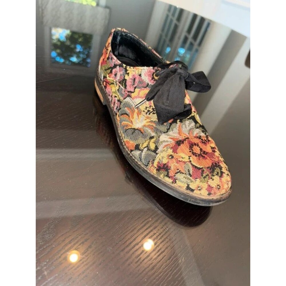 Swear London Charlotte 1 Floral Tapestry Lace-up Shoes Sz 37/ 7US